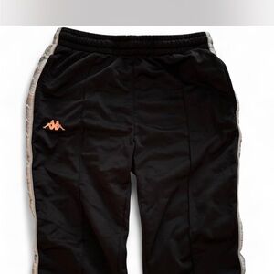Kappa Black Sweatpants with Iconic Logo and Athletic Fit